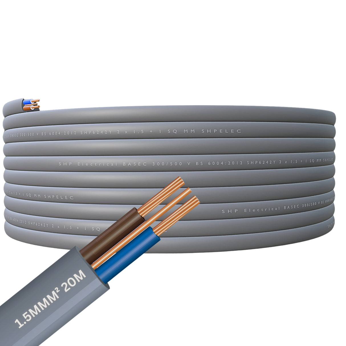 SHPELEC® 6242Y TWIN AND EARTH CABLE - 1.5mm