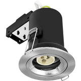 Fixed Trim Fire Rated Downlight - GU10 Lamp Holder, Fast-Fix Connector, Twist-and-Lock White Bezel Finish (IP20)