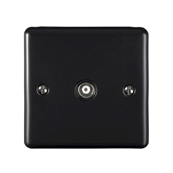 SHP Electrical Round Edge Matt Black Range 2 GANG 13AMP DP SWITCHED SOCKET MATT BLACK RANGE BLACK TRIM