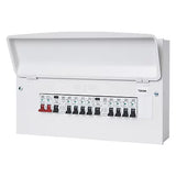 MK SENTRY 10 Way Metal Dual Split RCD Consumer Unit 63A RCDs c/w 10 MCBs