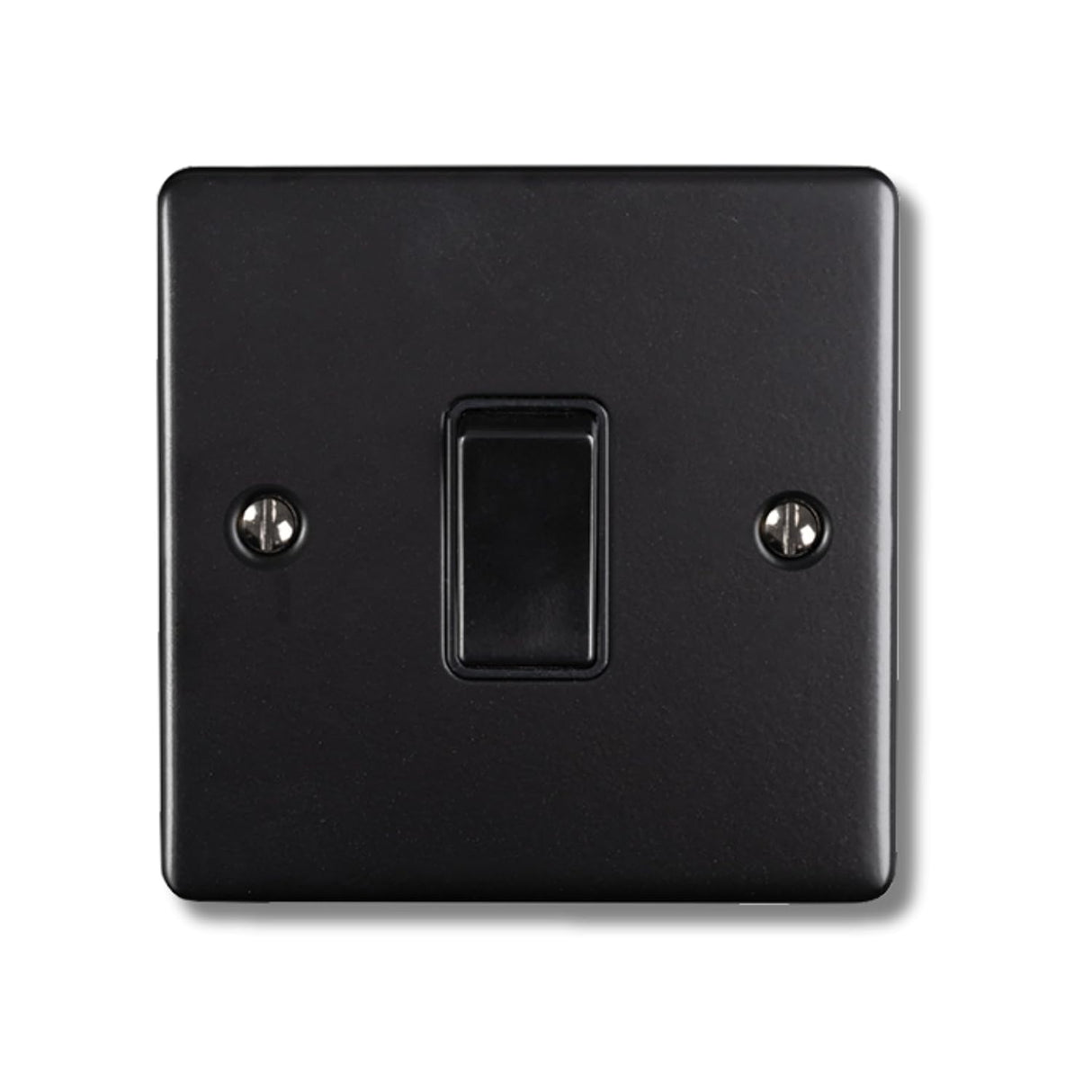 SHP Electrical Round Edge Matt Black Range 2 GANG 13AMP DP SWITCHED SOCKET MATT BLACK RANGE BLACK TRIM