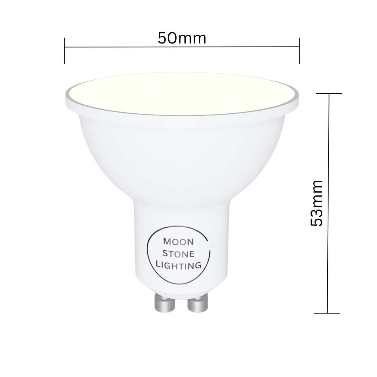 Moonstone Lighting® LED GU10 Warm White 5W LED Lamps Ultra Bright 338lmns Non-Dimmable 10 Pack