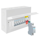 Axiom Metal 8-Way 100A Double Pole Consumer Unit with 6 RCBOs and SPD, Pre-Fitted Surge Protection Device, Electrical Distribution Board