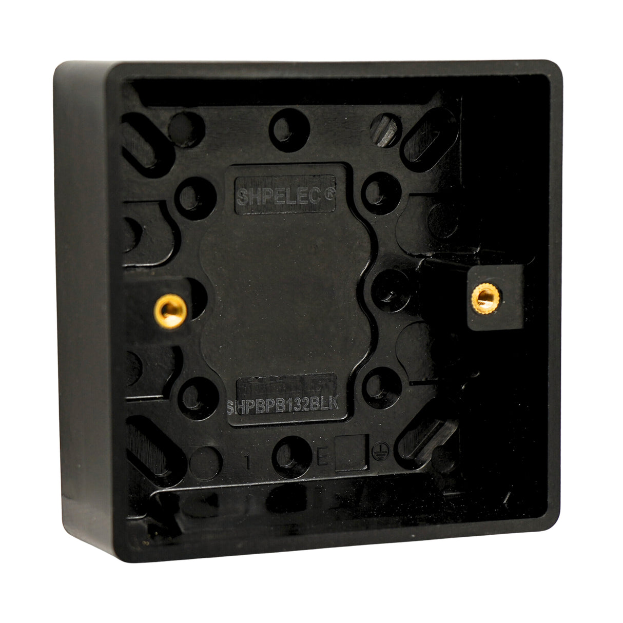 SHPELEC® Matt Black Finish 13A Fused Switch Spur + PVC Surface Mount Back Box