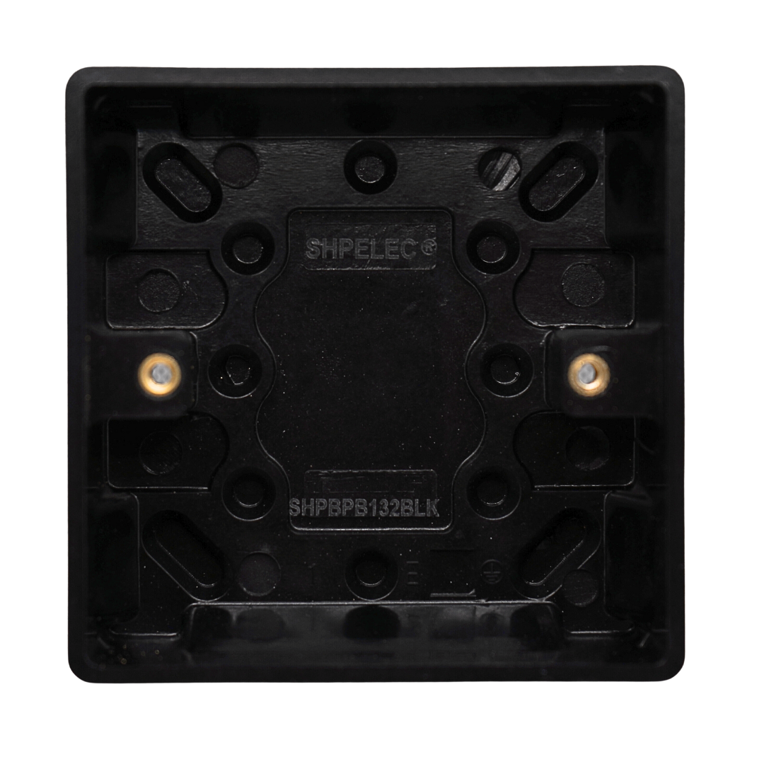 SHPELEC® Matt Black Finish 10A 1 Gang 2 Way Switch + PVC Surface Mount Back Box