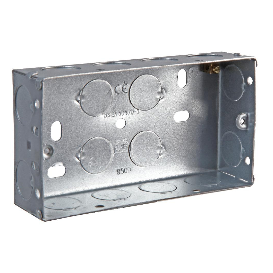 Metal Flush Mount Box 2 Gang 35mm  - 5 PACK