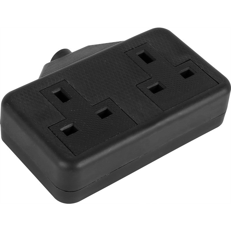 Extension Sockets 2 Gang Black