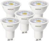 LED GU10 Light Bulb Cool White 6500K, 50W Halogen Spotlight Equivalent, 5W 370lm, Non-dimmable, AC 220-240V, 38° Beam Angle - 5pk