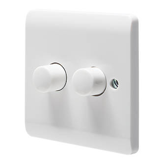 CRABTREE INSTINCT 2-GANG 2-WAY LED DIMMER SWITCH WHITE