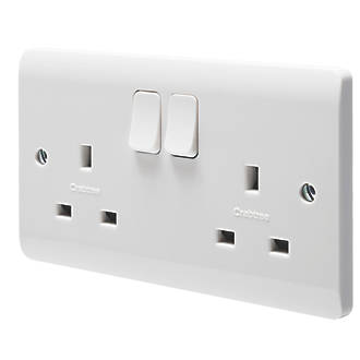 CRABTREE INSTINCT 13A 2-GANG SP SWITCHED SOCKET WHITE