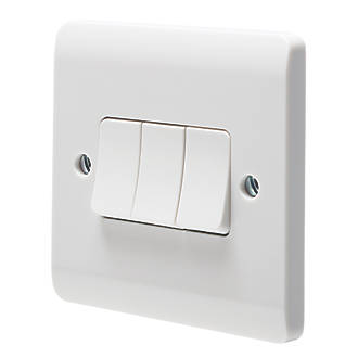 CRABTREE INSTINCT 10AX 3-GANG 2-WAY LIGHT SWITCH WHITE