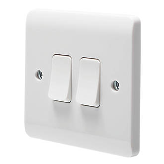 CRABTREE INSTINCT 10AX 2-GANG 2-WAY LIGHT SWITCH WHITE