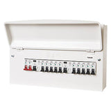 MK SENTRY 10 Way Metal Dual Split RCD Consumer Unit 63A RCDs c/w 10 MCBs