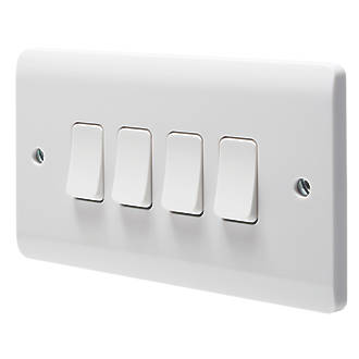 CRABTREE INSTINCT 10AX 4-GANG 2-WAY LIGHT SWITCH WHITE