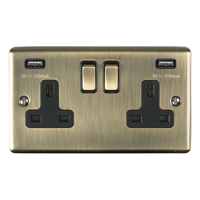 Enhance Decorative 2 Gang USB Socket