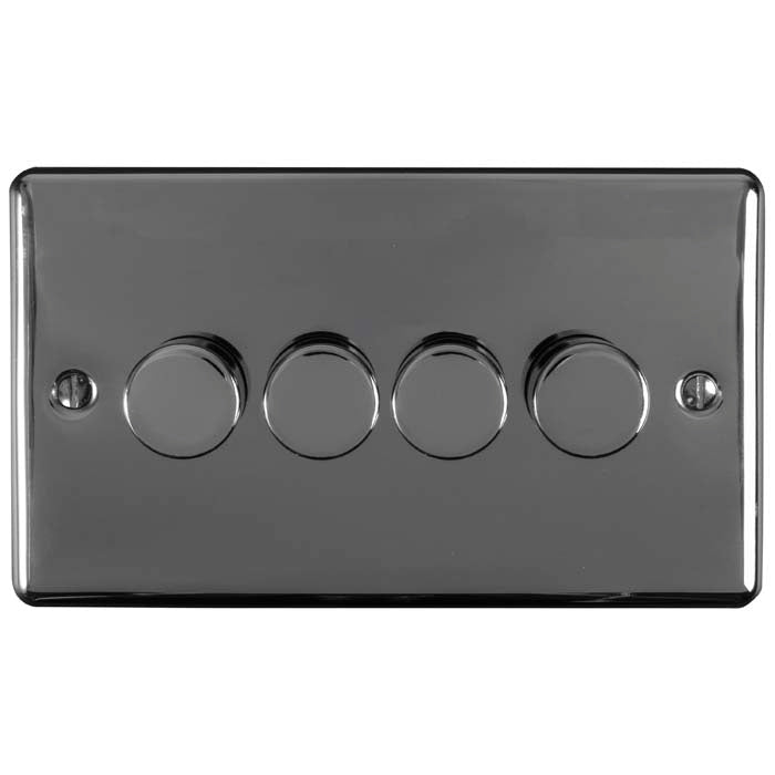 4 Gang 400W/LED 2Way Dimmer Switch Black Nickel Enhance Range