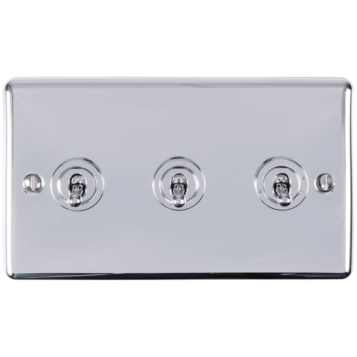 3 Gang 10Amp 2Way Toggle Switch Polished Chrome Enhance Range