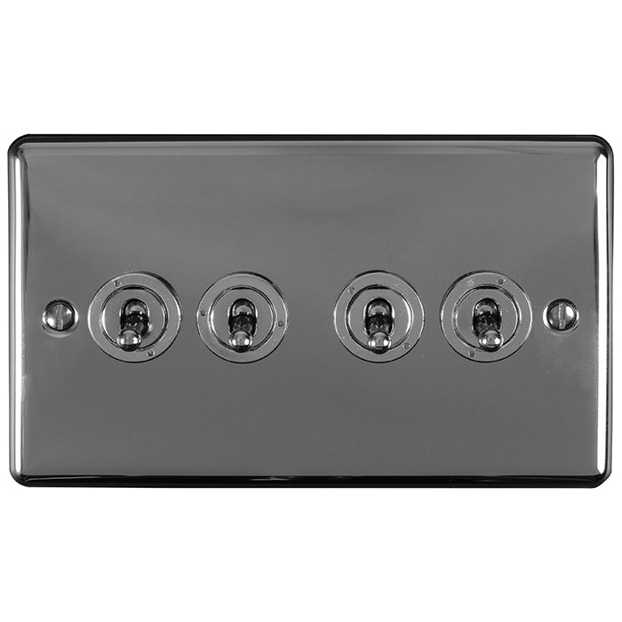 4 Gang 10Amp 2Way Toggle Switch Polished Chrome Enhance Range