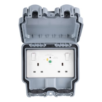 Eurolite Utility Euroseal IP66 2 Gang 13A DP Switched Lockable RCD Socket - Passive-30mA