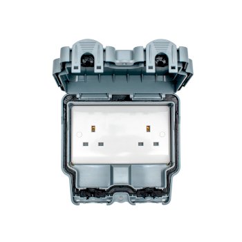 Eurolite Utility Euroseal IP66 2 Gang 13A Unswitched Lockable Socket