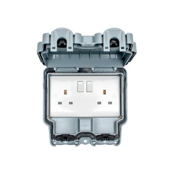 Eurolite Utility Euroseal IP66 2 Gang 13A Switched Lockable Socket