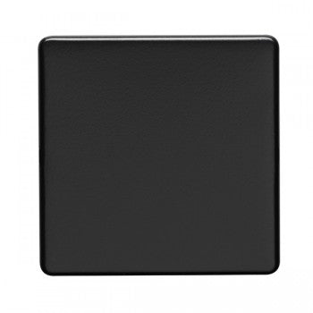 Single Blank Flat Concealed Matt Black Plate