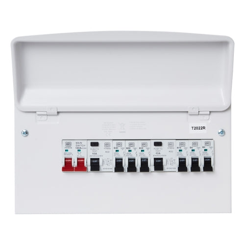 MK Metal 17th Edition Amendment 3 High Integrity Dual RCD + 6 MCBs Consumer Unit 6 Way