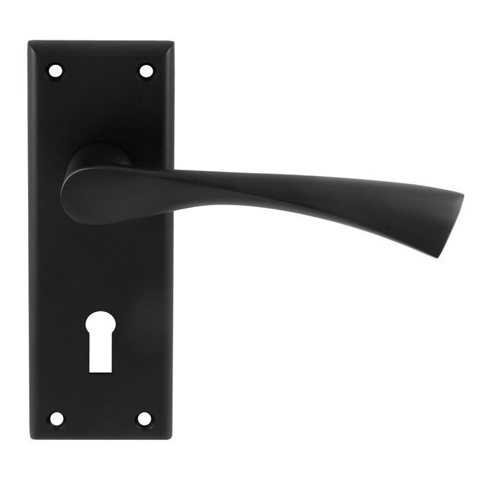 Serozzetta Venti Lever on  Lock Backplate - Matt Black