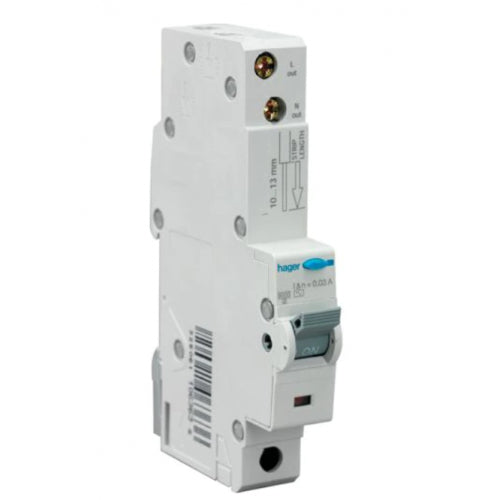 Hager ADA156U 6a 30ma 10ka Type C RCBO